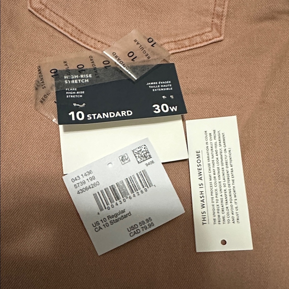 American Eagle high rise stretch coral jeans size 10 - Picture 3 of 14